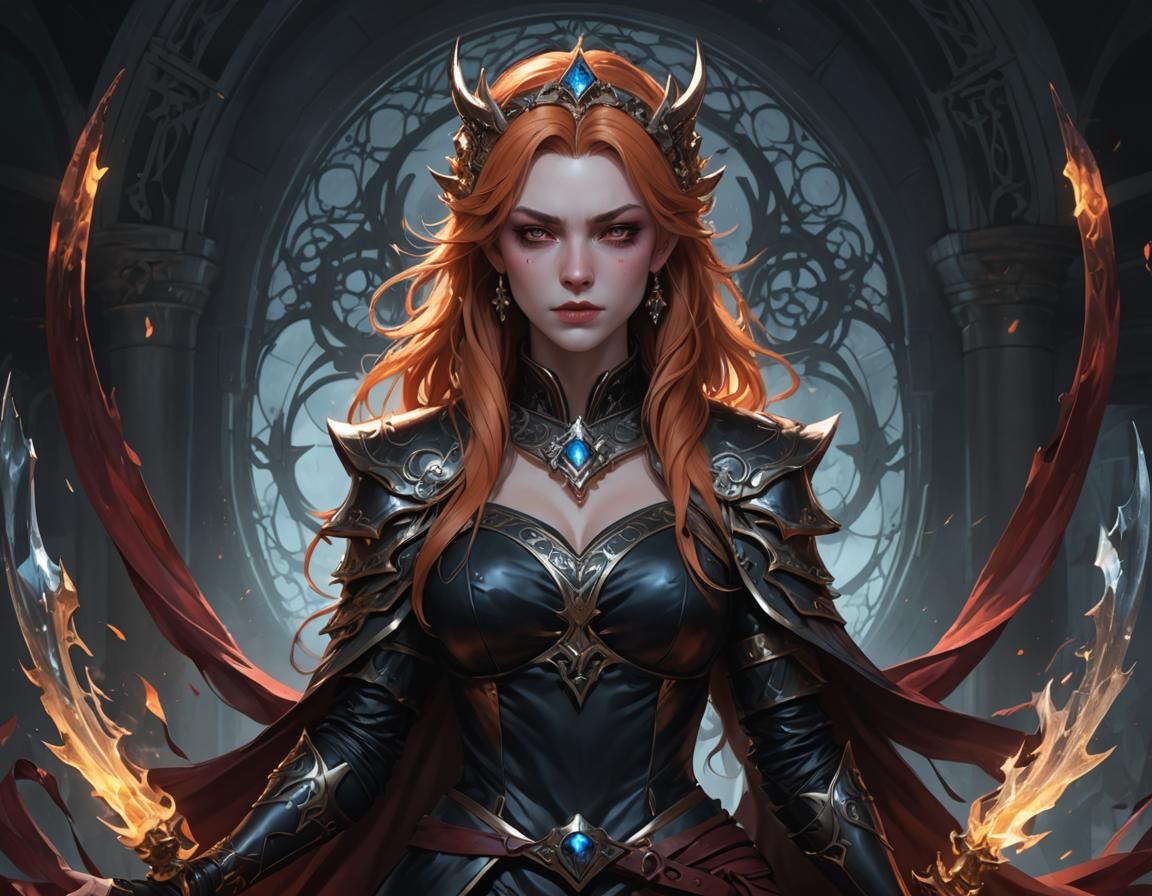 Evil Empress Freya: Artstation-Style Digital Portrait