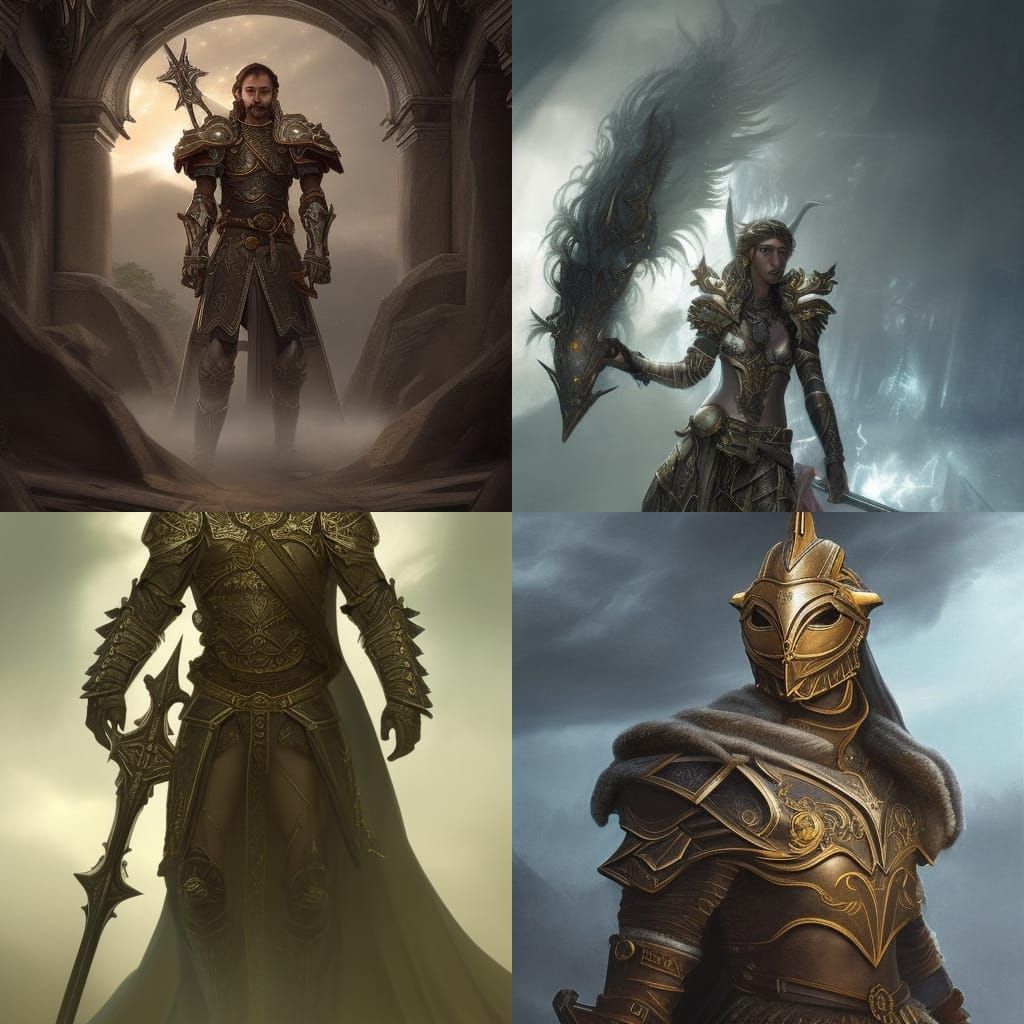 Epic Fantasy Paladin Portrait in Digital Matte Style