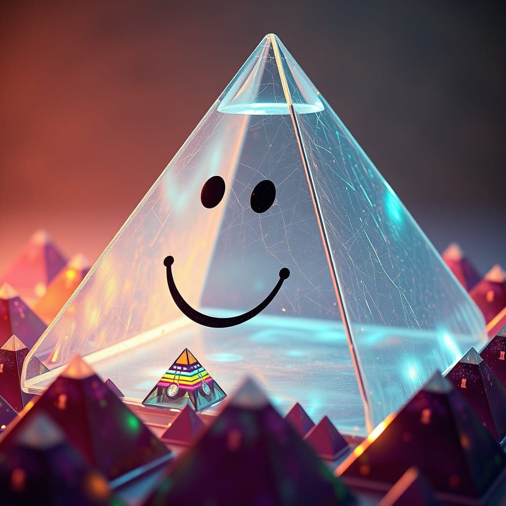 Gleaming Plastic Pyramid Spitting Replicas: Hyperrealistic C...