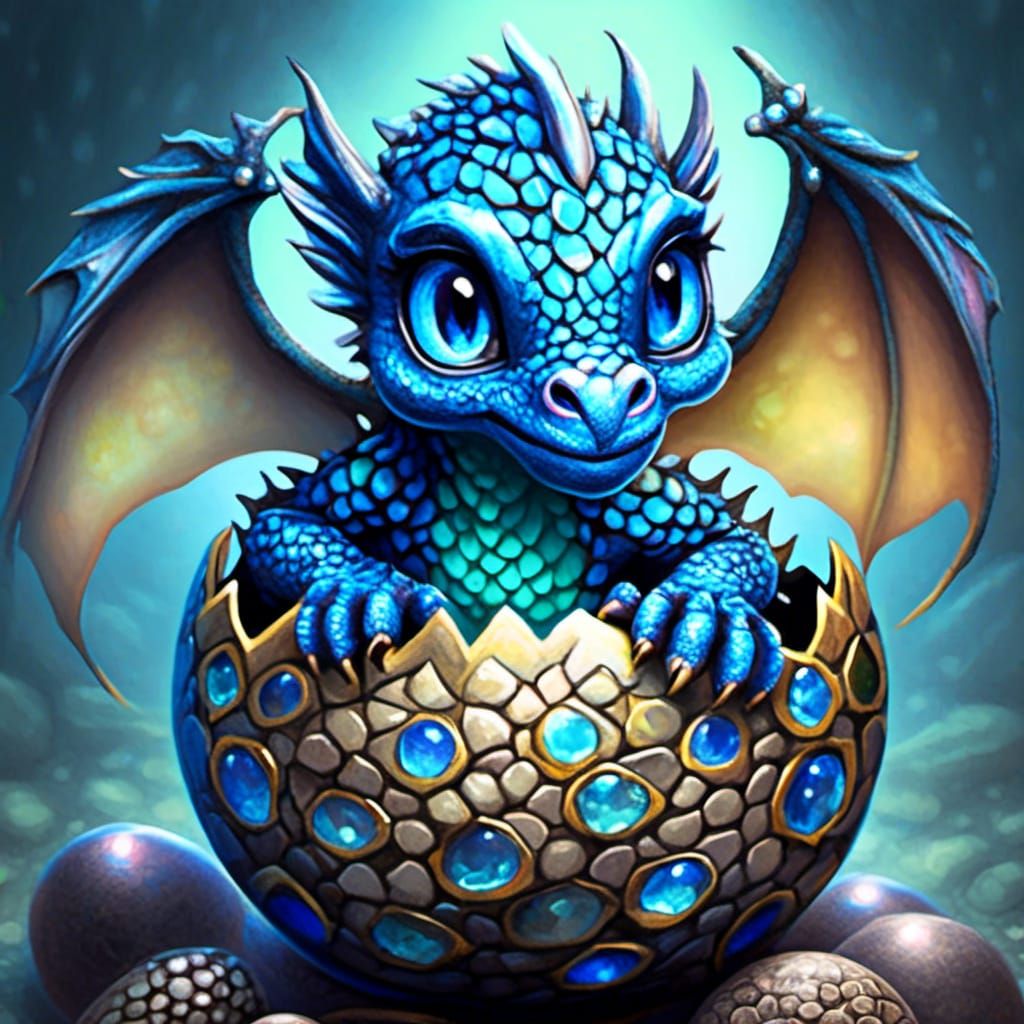 Adorable Baby Dragon Hatchling Emerges From Egg