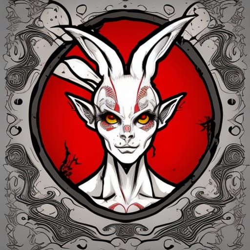 Magical Occult Rabbit Elf in Vivid Vector Art