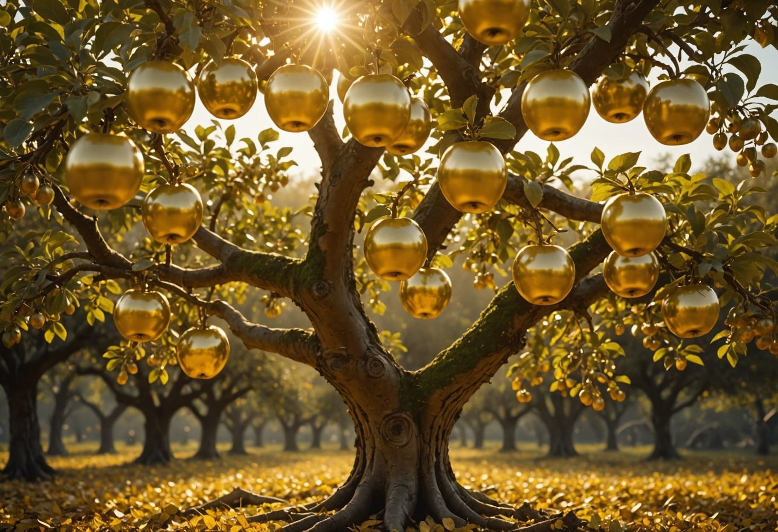 Golden Apple Tree in Ancient Greek Landscape