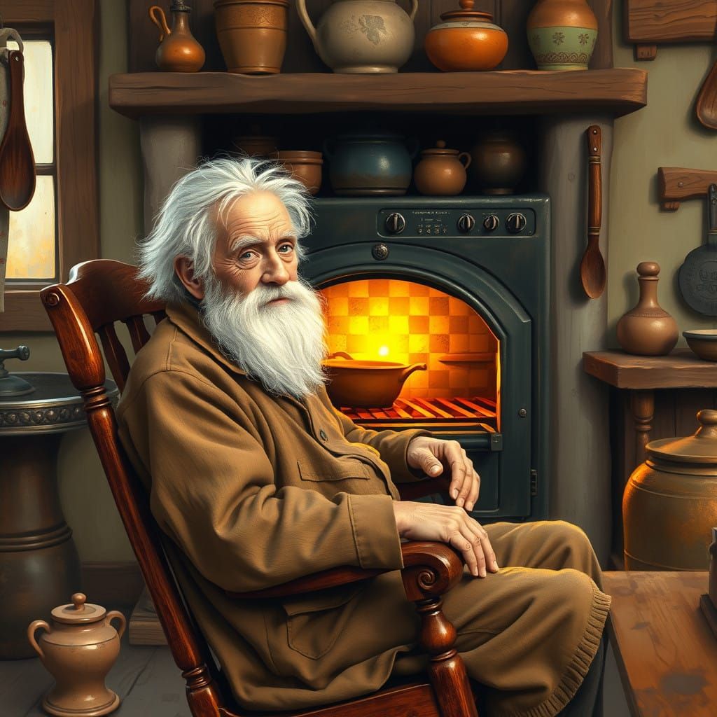 Cozy Elderly Gentleman in Golden Light