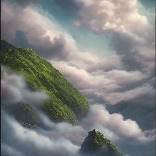 Detailed Cloudscape Matte Painting in Deep Color