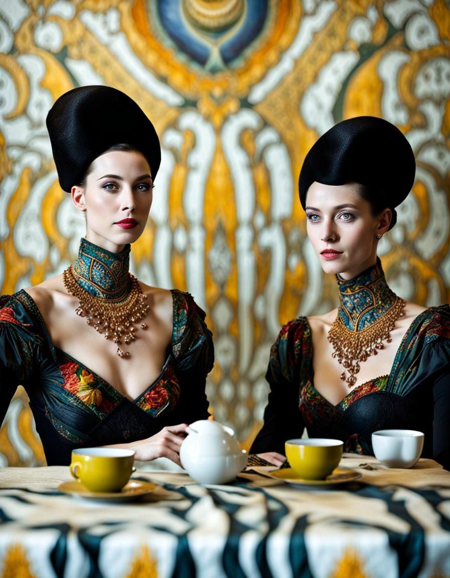 Surreal Alien Restaurant Celebration in Ethereal Light