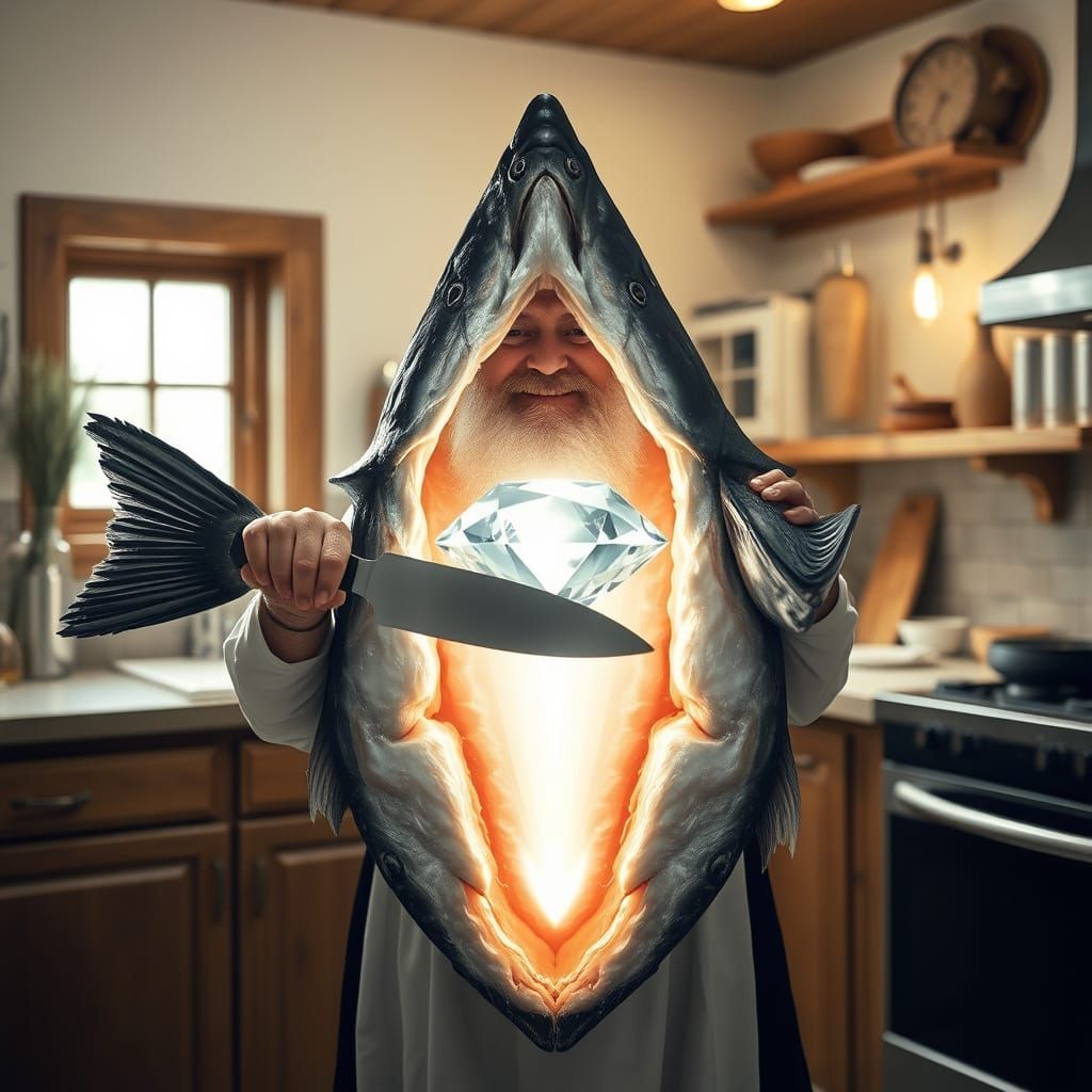 Ancient Rabbi Discovers Radiant Diamond Within Giant Fish