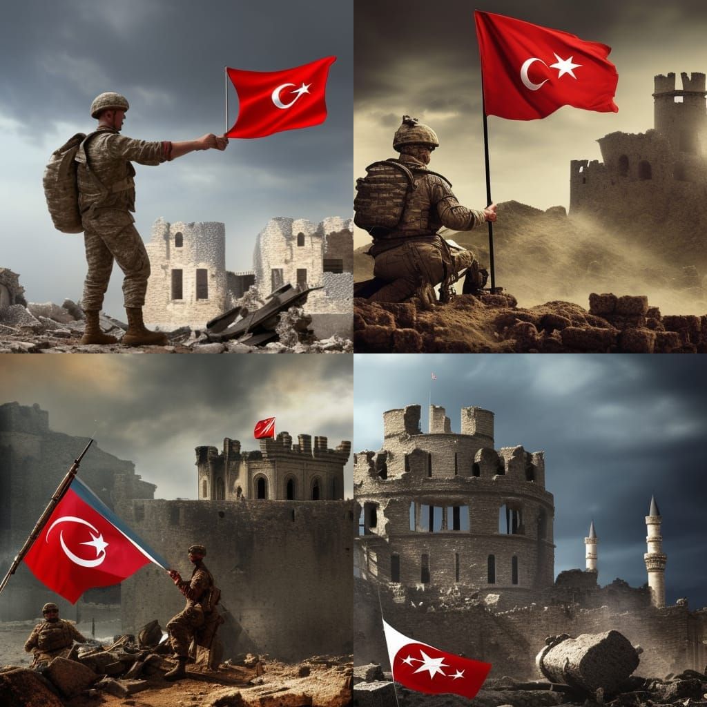 Epic Soldier Plants Turkish Flag on Castle
