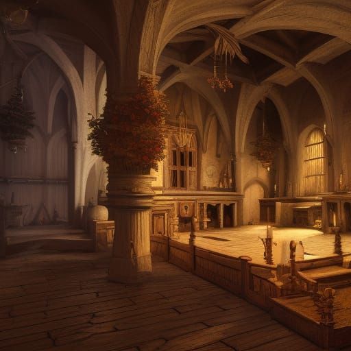 Medieval Party House in Caravaggio Style