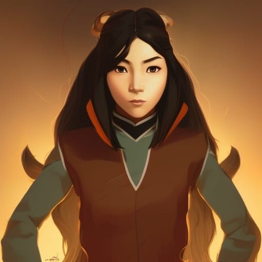 Detailed Portrait of an Asian Girl with Bending Powers