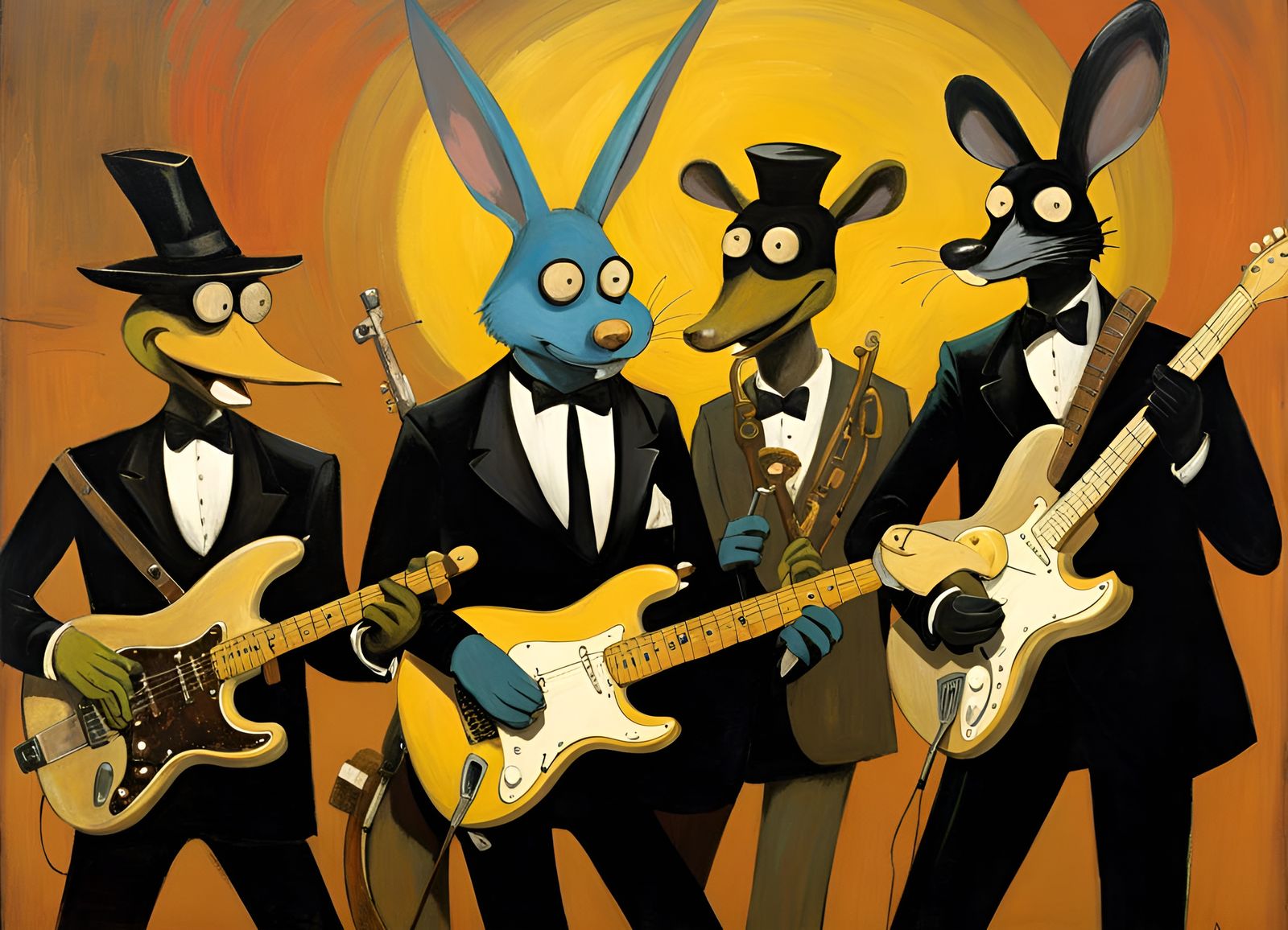 Cartoon Band Inspired by Surrealist Masters