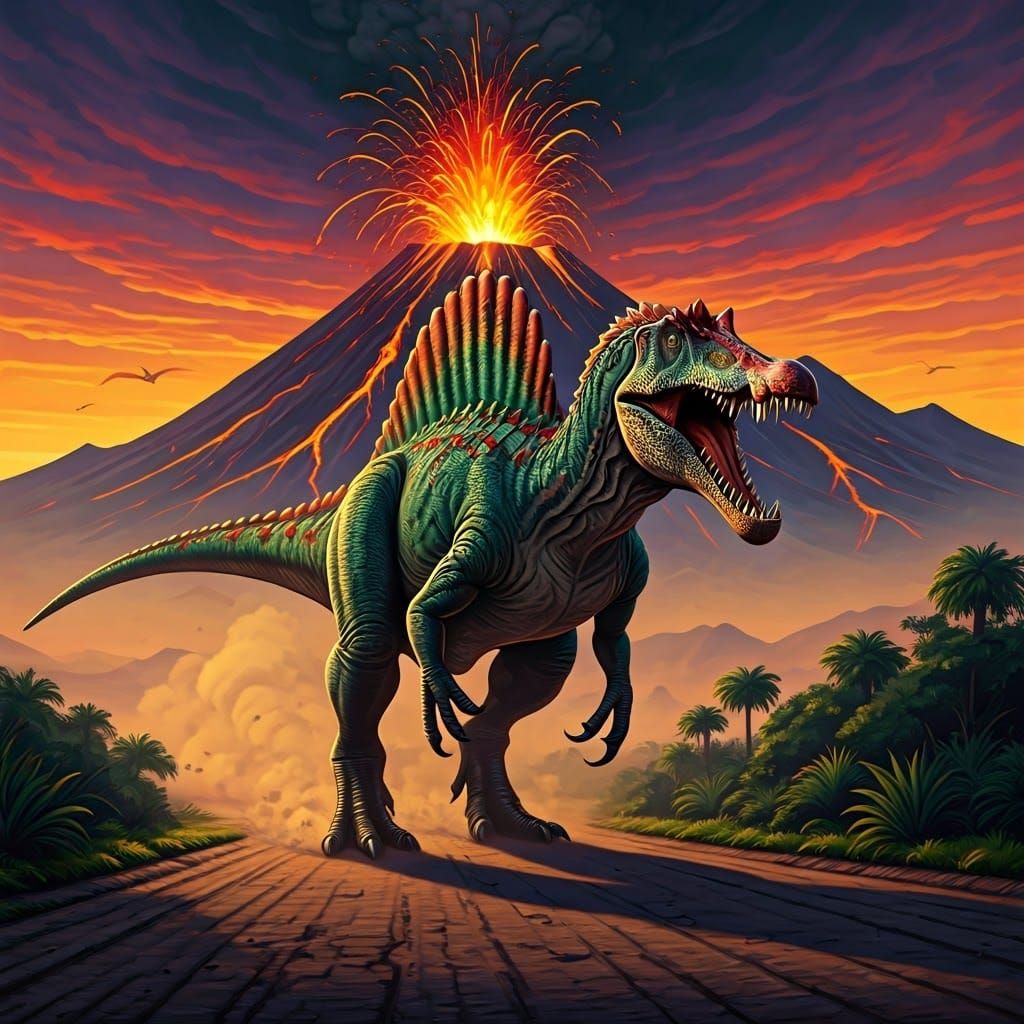 A raging spinosaurus