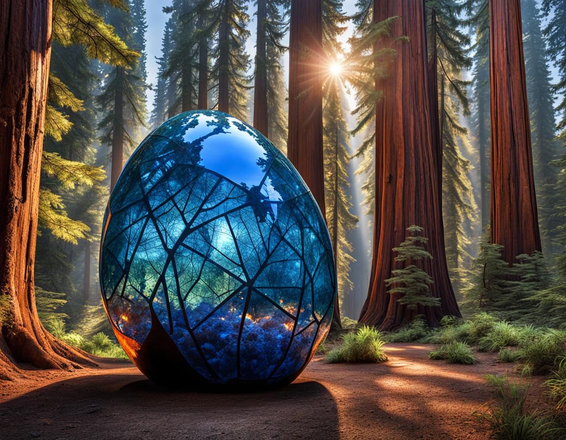 Cracked Crystal Egg Emergence in Hyperrealistic Detail