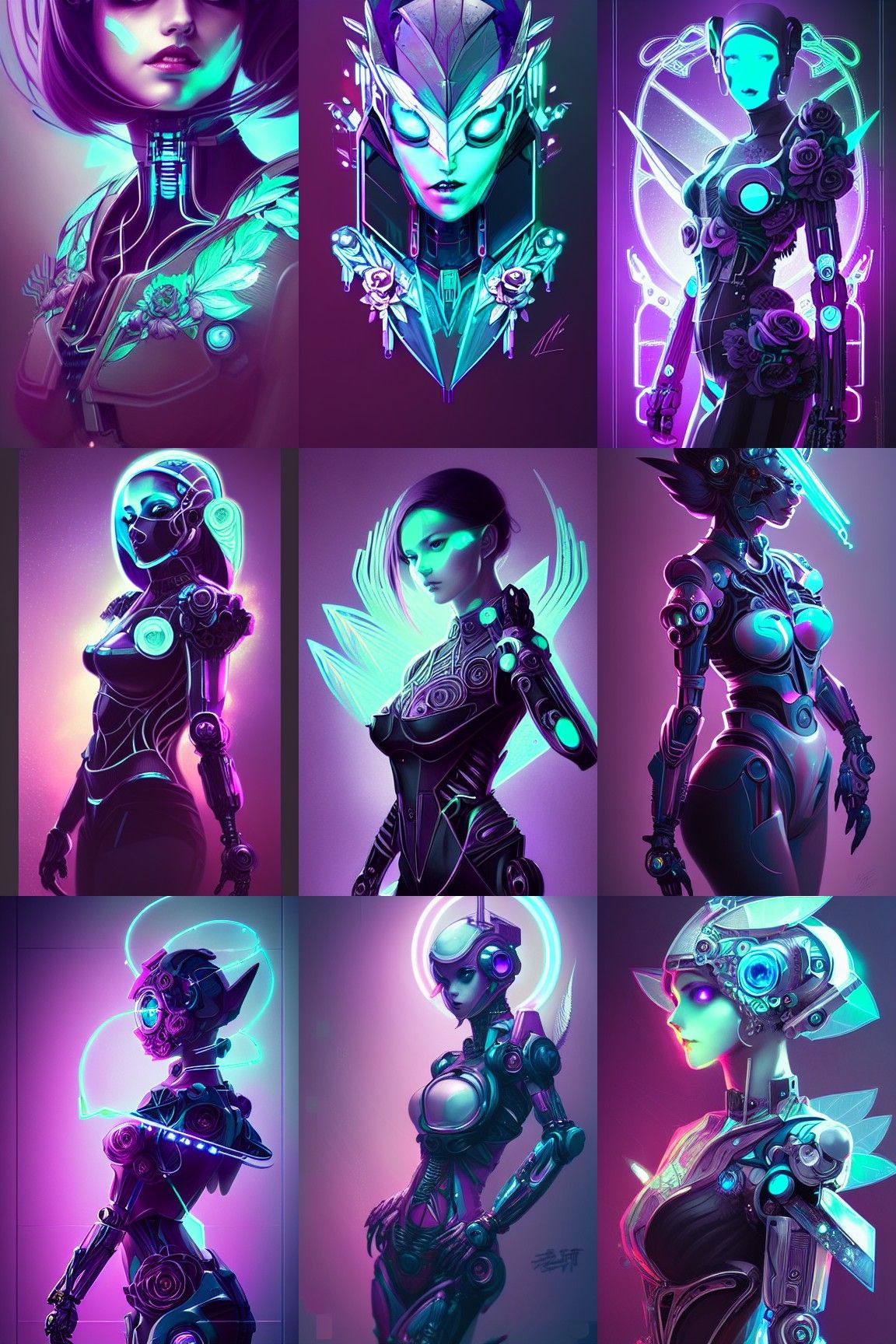 Cyberpunk Robot Fox with Amethyst Breastplate