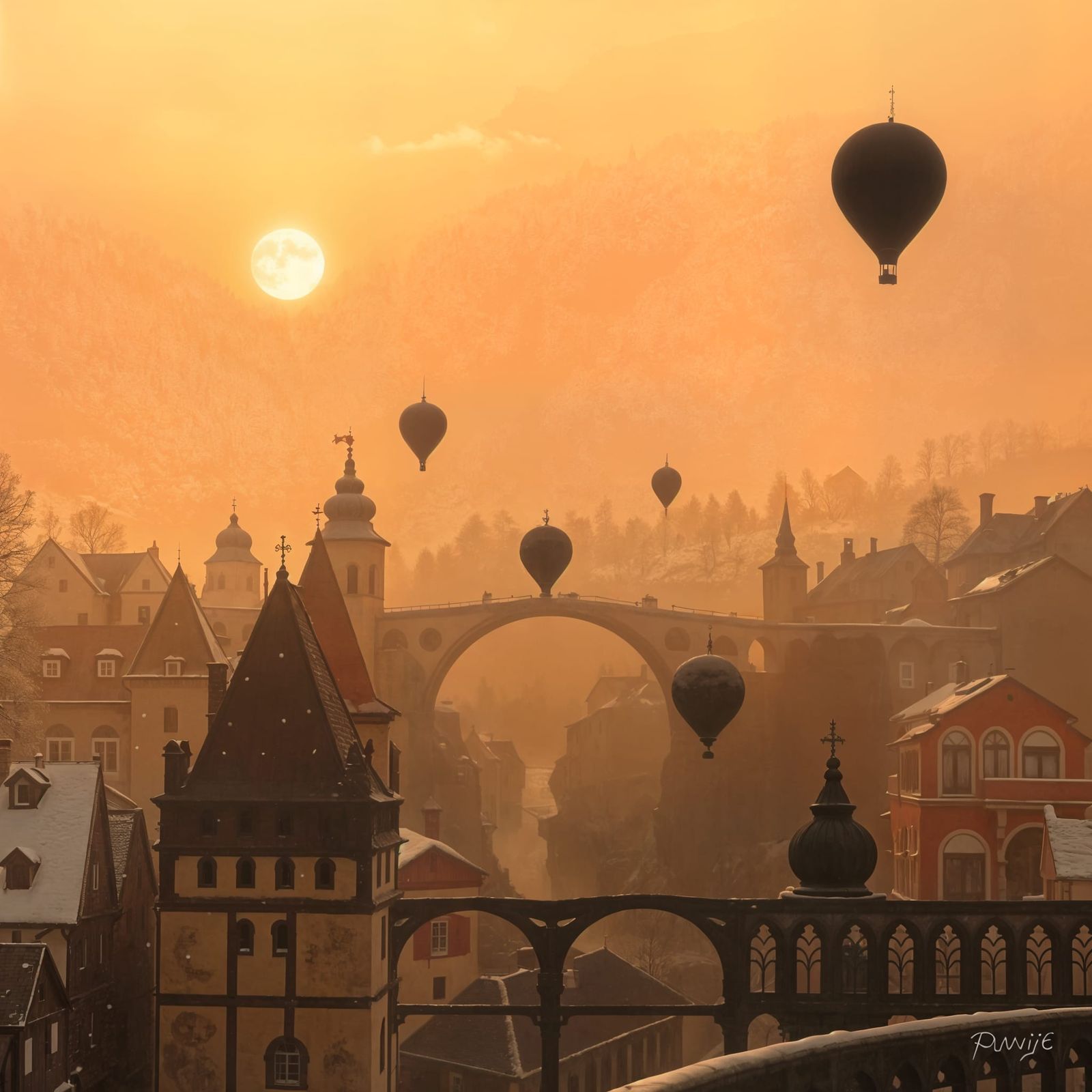 Winter Village in Czech Highlands