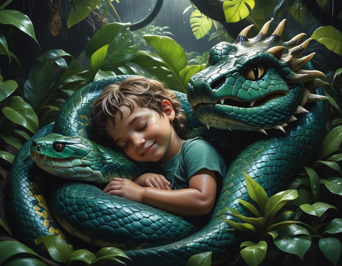 Child Sleeps Soundly with Jungle Protector