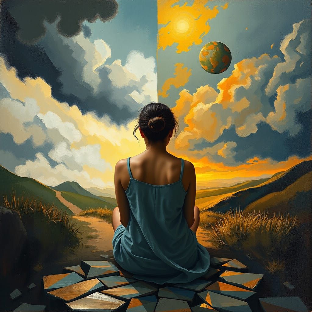 Woman Contemplating the Path Between Effort and Effectivenes...