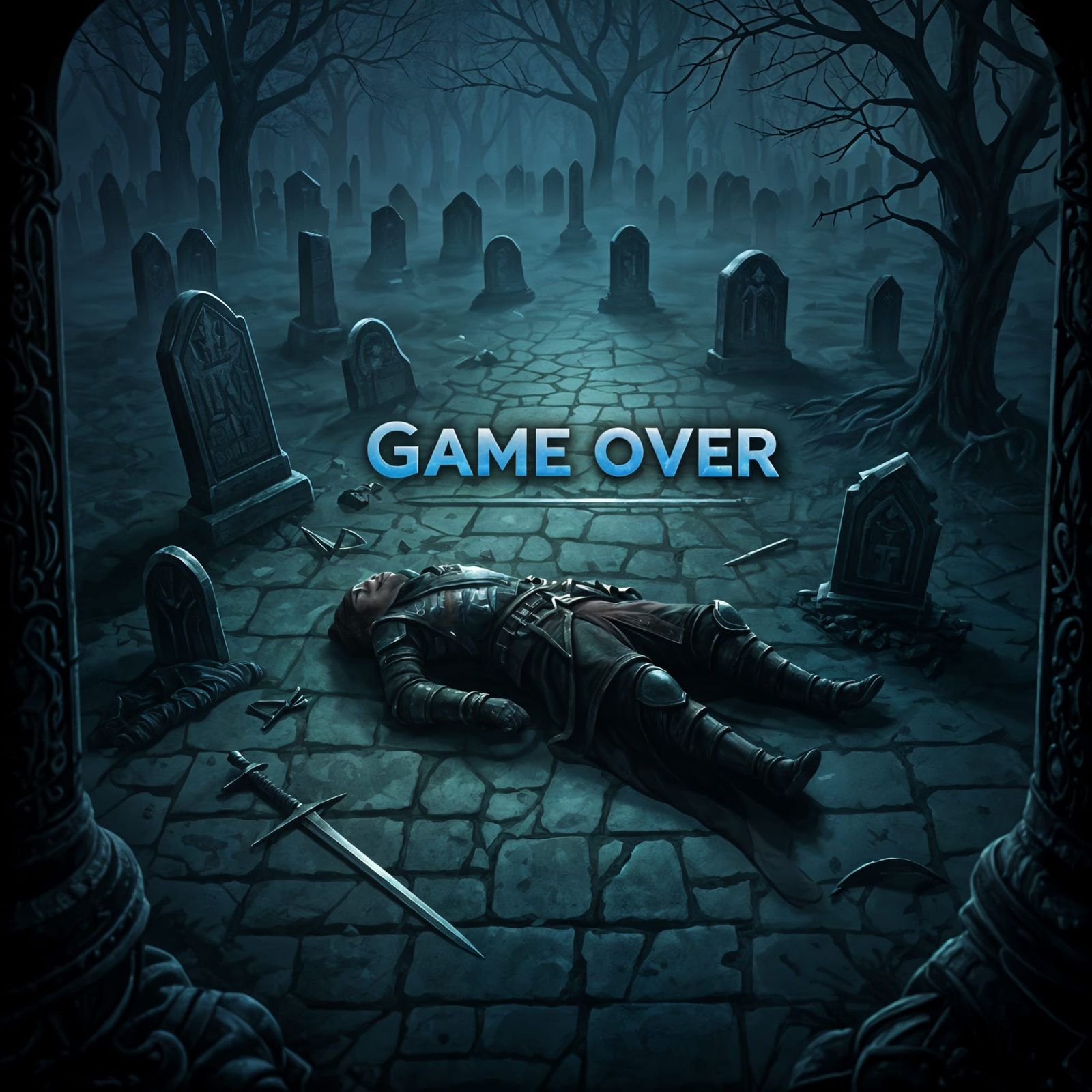 Game Over Screen in Baldur's Gate 3 Style
