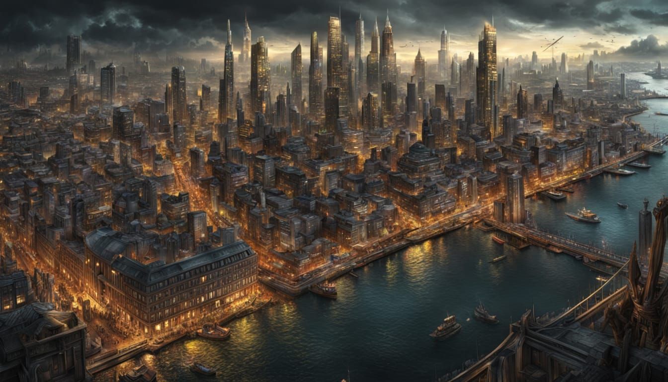 Pencil City Metamorphosis: Epic Digital Matte Painting