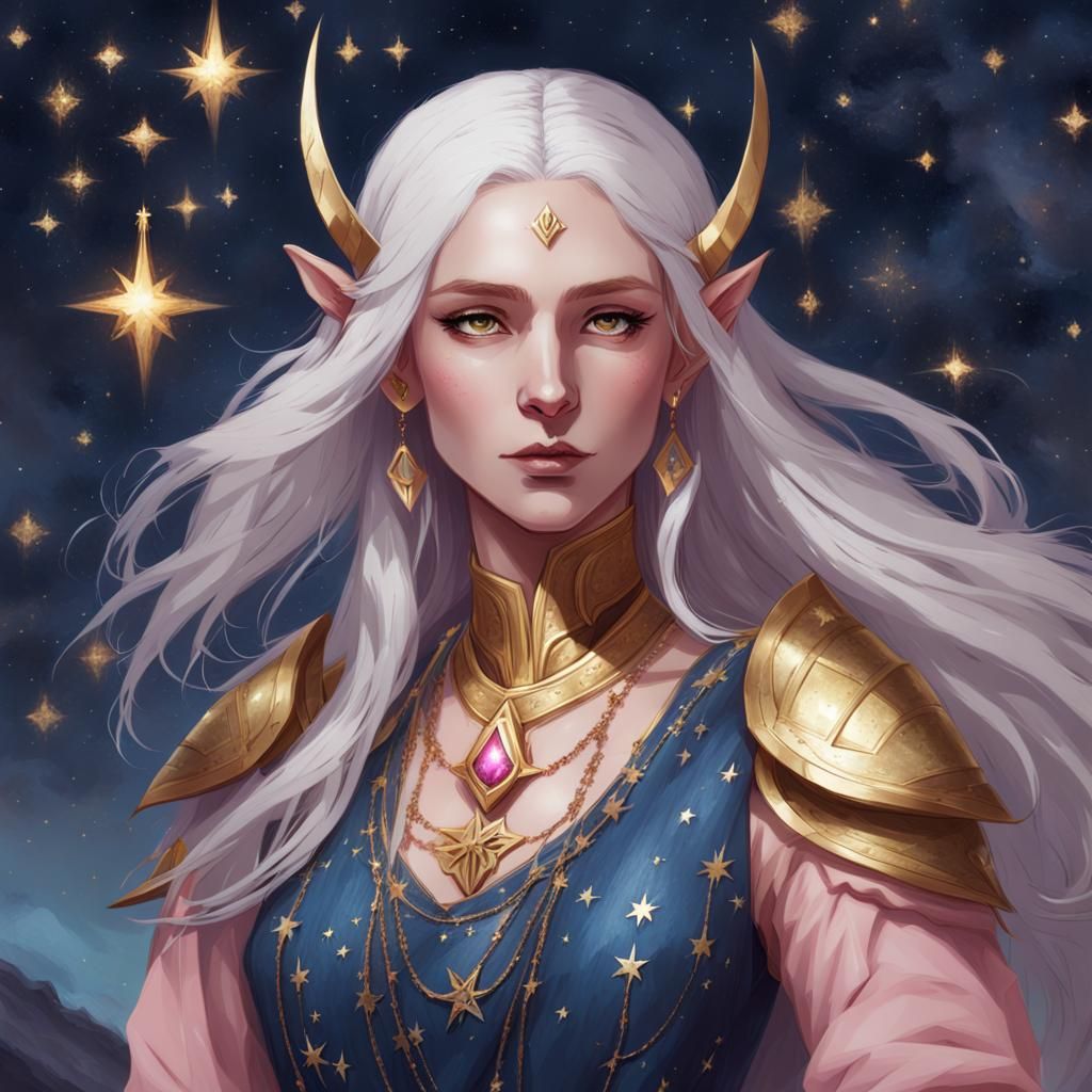 Fantasy Elf Woman Portrait in D&D Style