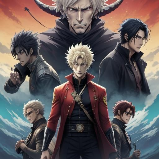 Anime Boys in Japanese Manga Style