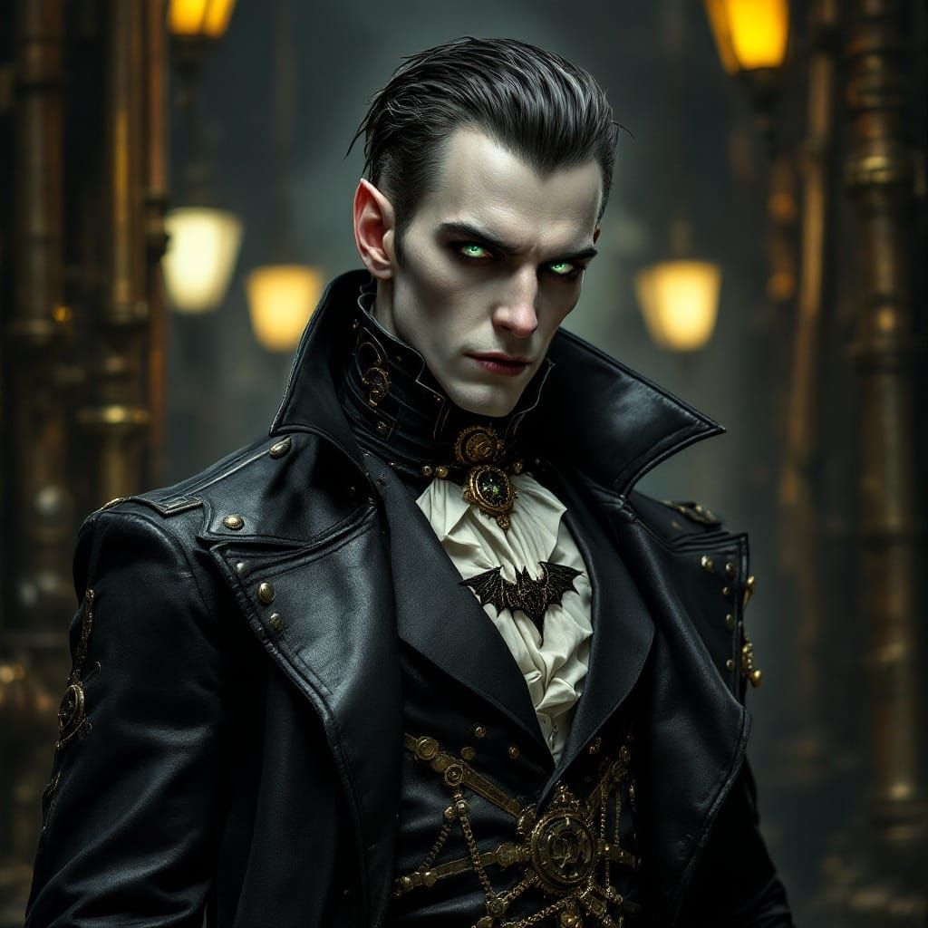 Steampunk Vampire in Victorian-Inspired Gear