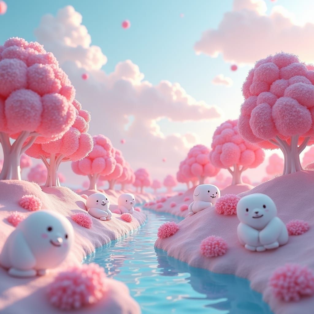 Marshmallowpunk Dreamscape: A Whimsical Pastel Fantasy
