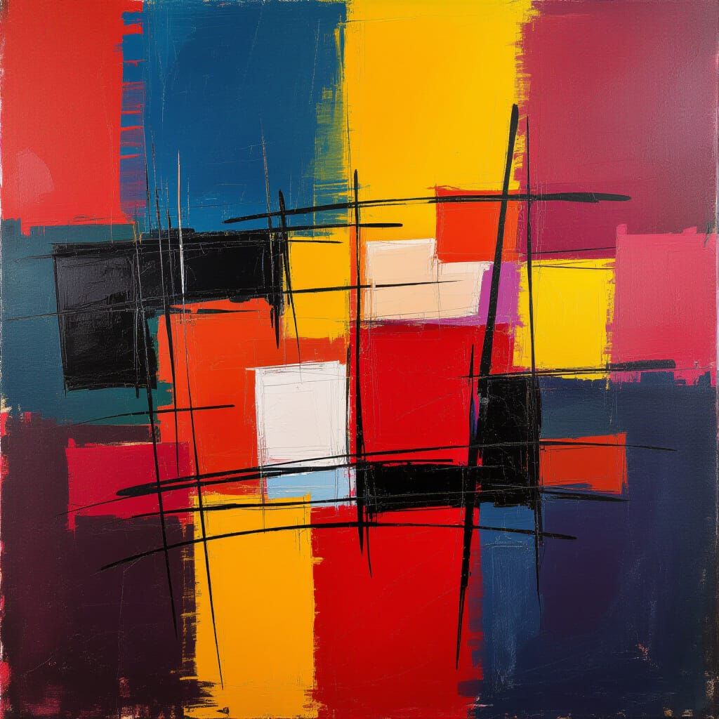 Abstract Expressionist Art in Vibrant Colors
