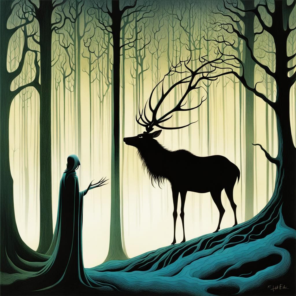 Eerie Elk and Elegant Elf in Earle Style