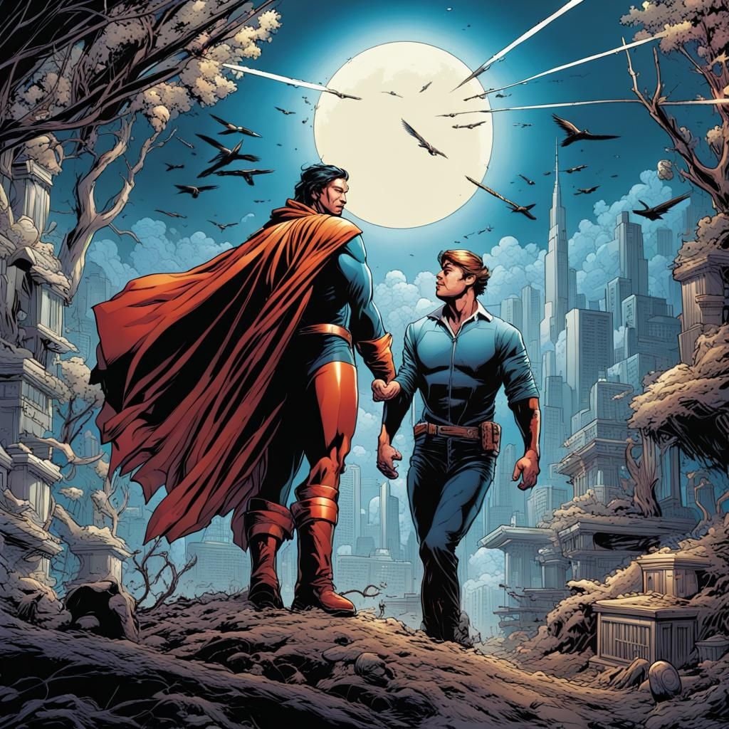 Dynamic Comic Book Art in Modern Style