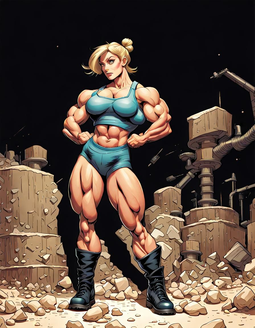 Tinkerbell as Bodybuilder in Comic Book Style
