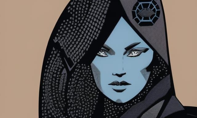 Minerva Portrait in Frank Miller Comic Style