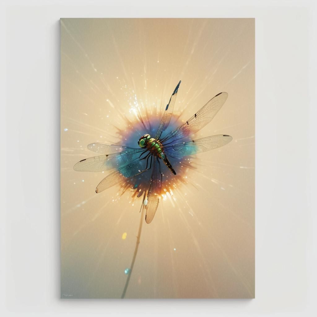 Detailed Dragonfly in Flight: Biology Illustration