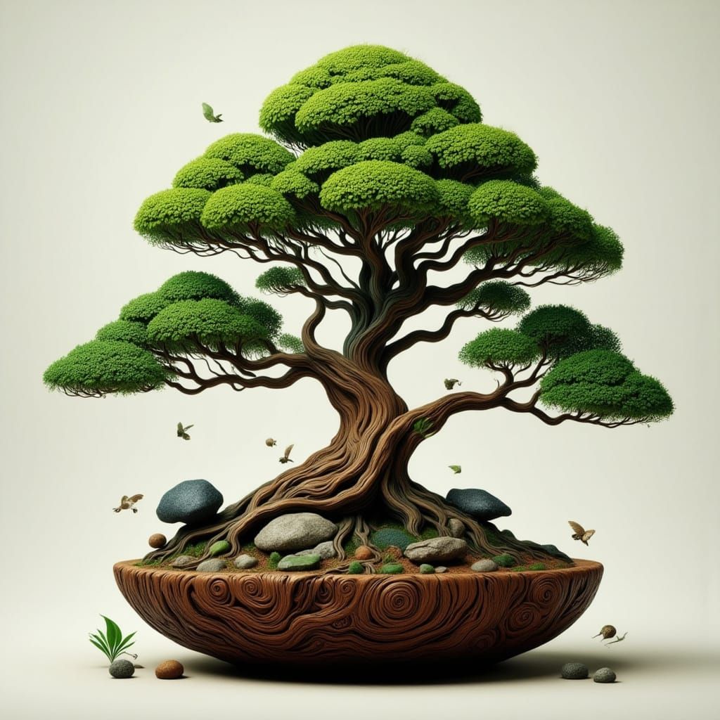 Burnished Mahogany Bonsai Tree Art