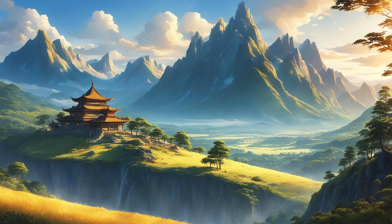 Anime Landscape: Golden Hour Wilderness