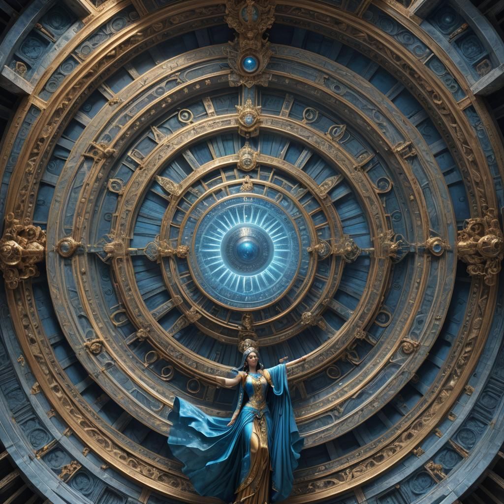 Priestess with Luminous Mandala, Digital Matte Painting