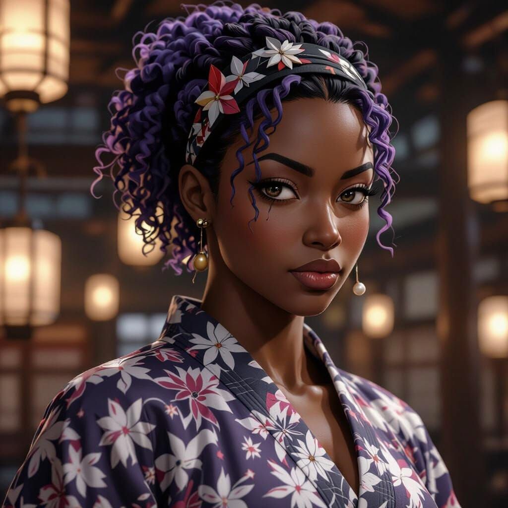 Anime Realism Portrait of Konan in Dojo