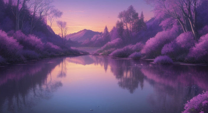 Surreal Neon Landscape with Vibrant Gemstone Mountains and C...