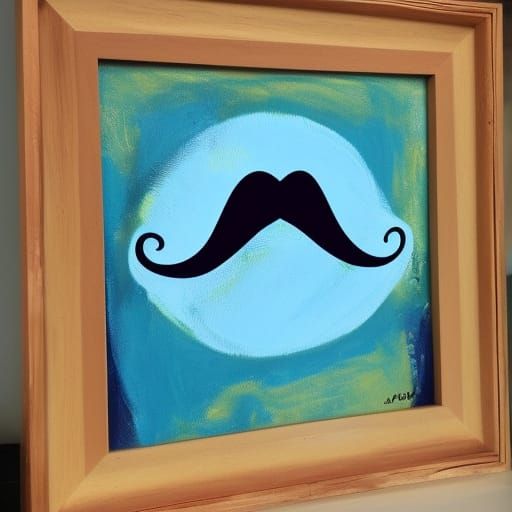 Glorious Moustache in Abstract Acrylic Art