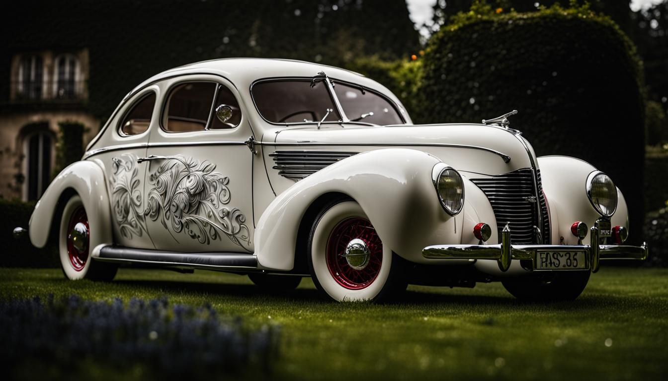 Custom 1939 Fastback Car in Art Deco Style