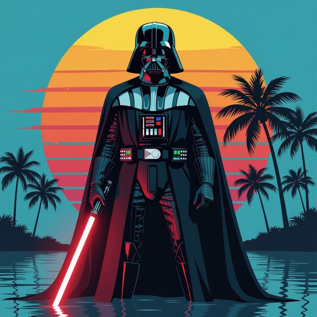 Darth Vader Miami Vice Style Movie Poster