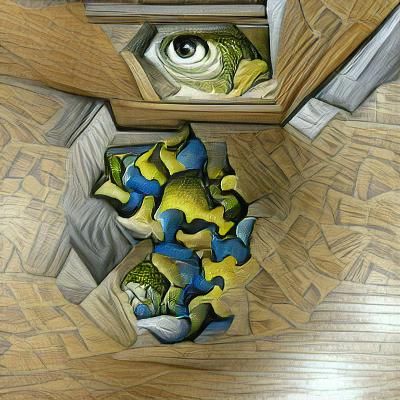 Surreal Staircase in Post-Impressionist Style