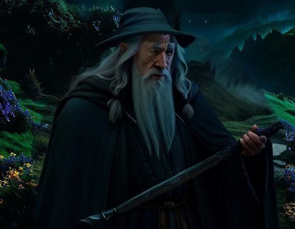Gandalf the Wizard in a Magical Scene
