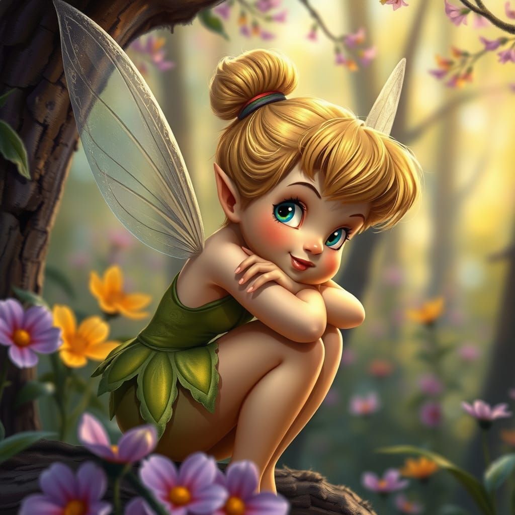 photorealistic sweet beautiful whimsical fauvist-style depiction, jasmine becket griffith style A whimsical sassy Tinker...