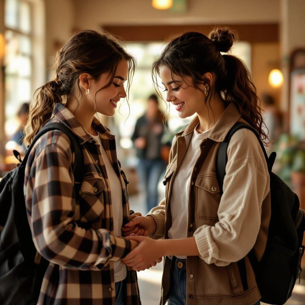 Students Helping Each Other in Rockwell Style