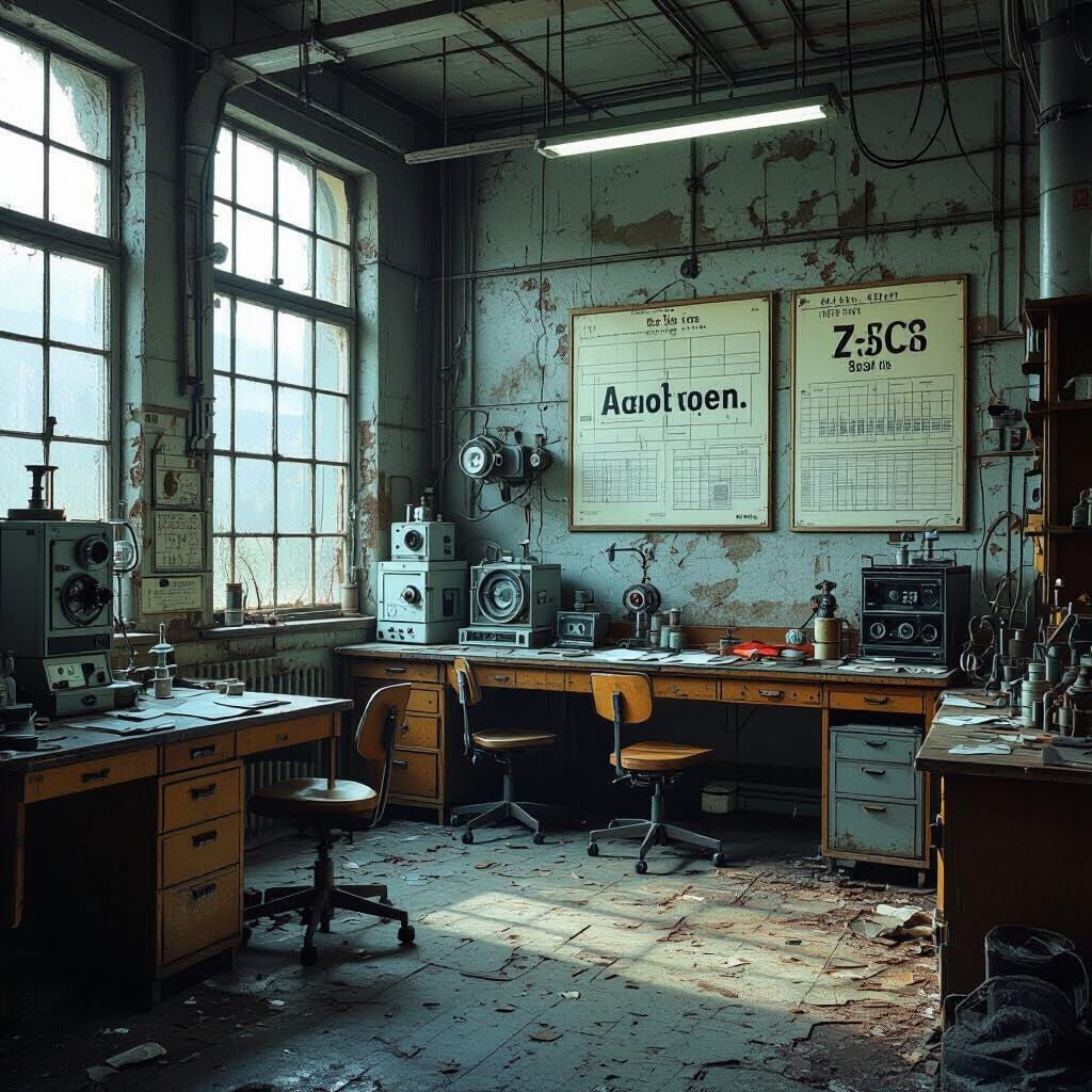 Abandoned Lab Inspired by Retro-Futurism