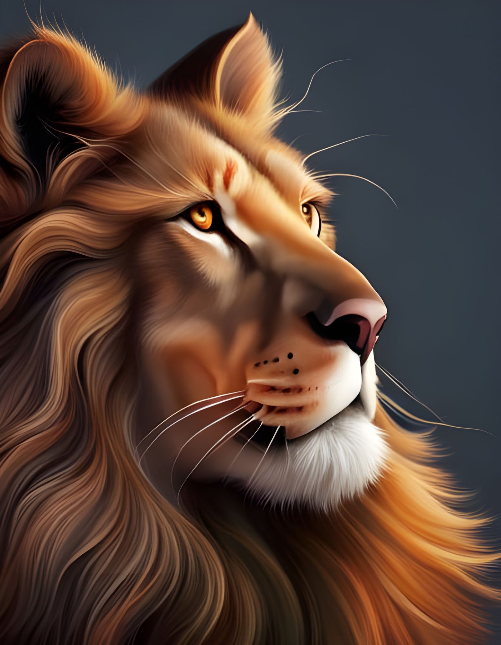 Hyperrealistic Lion Digital Art in 8K