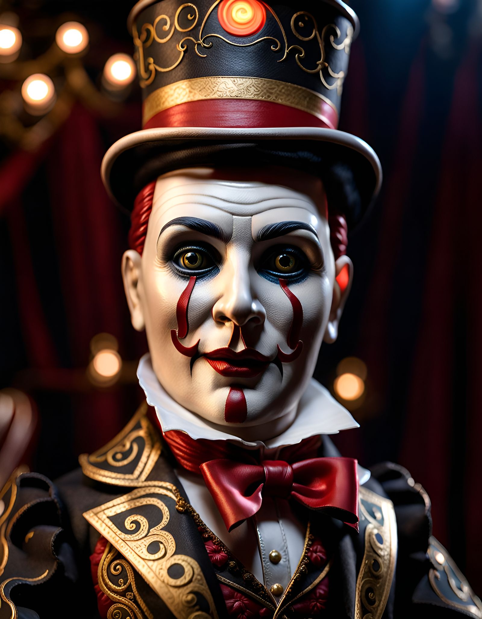 Haunted Antique Circus Doll in Hyperrealism