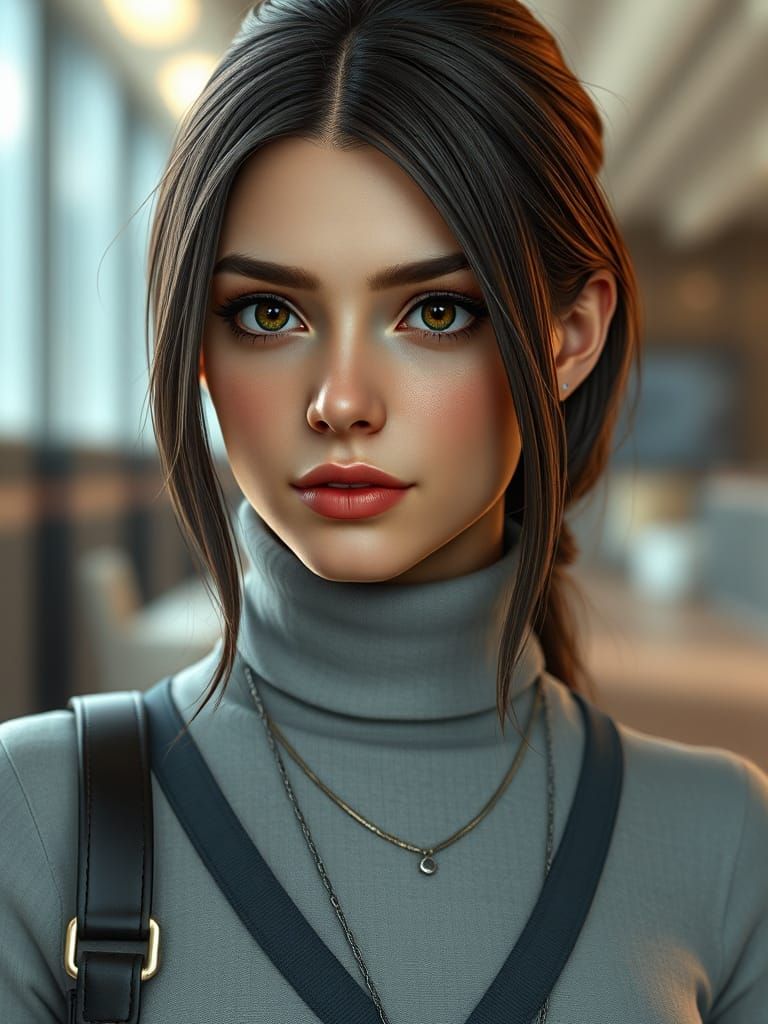 Serbian Woman as Office Assistant in Digital Art