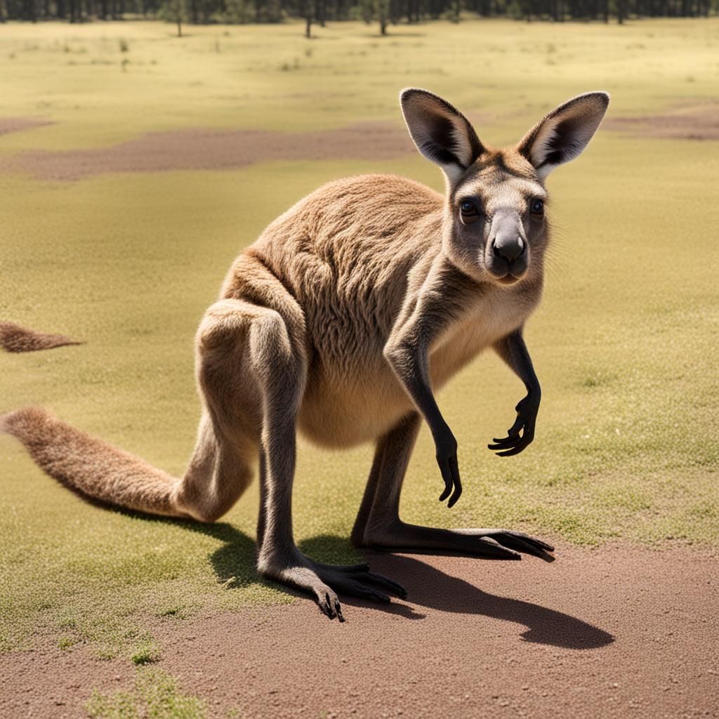 Buff Australian Kangaroo with Six-Pack Abs