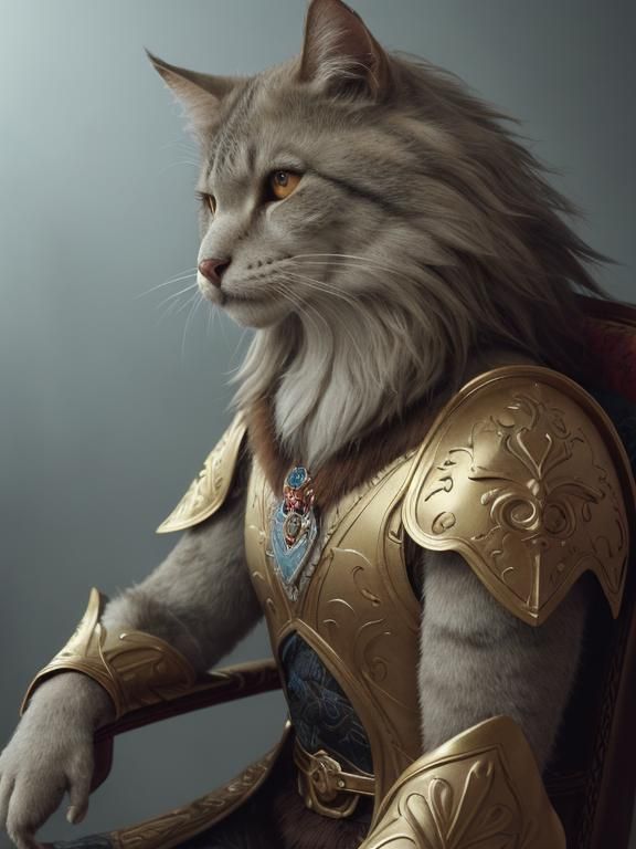 Regal Cat Prince Portrait in Detailed Digital Art